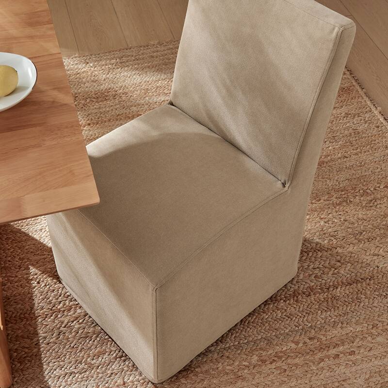 Tessera Upholstered Linen-Blend Slipcovered Dining Chair