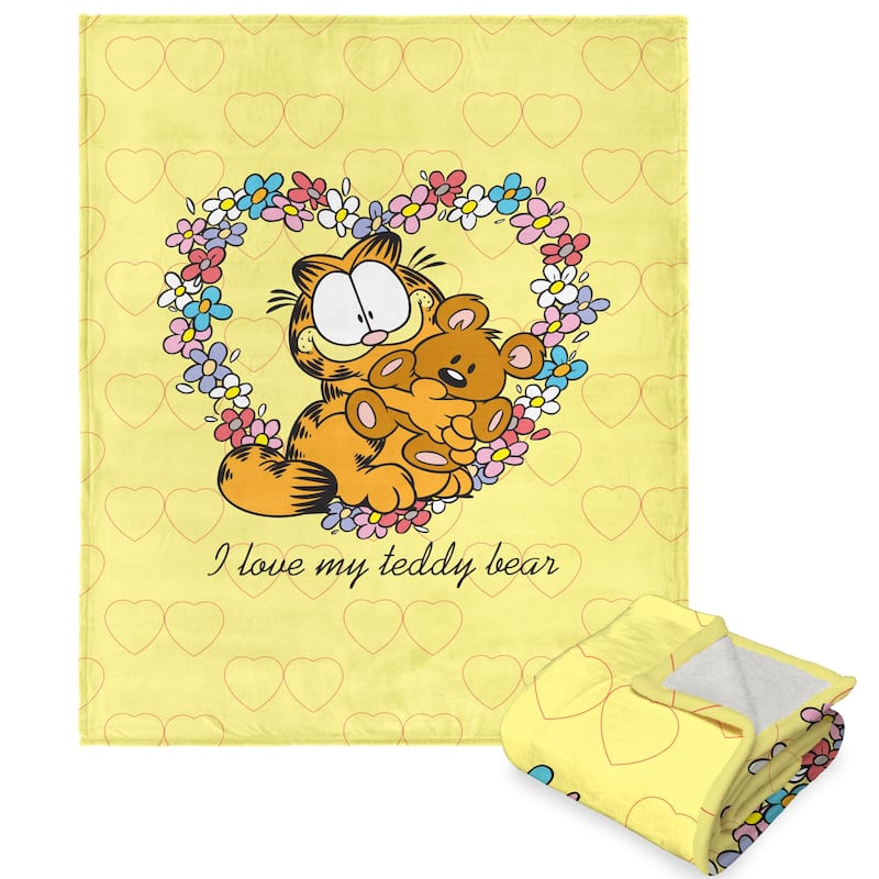 Nickelodeon Garfield Silk Touch Sherpa Throw Blanket - 50" x 60" - Teddy Bear