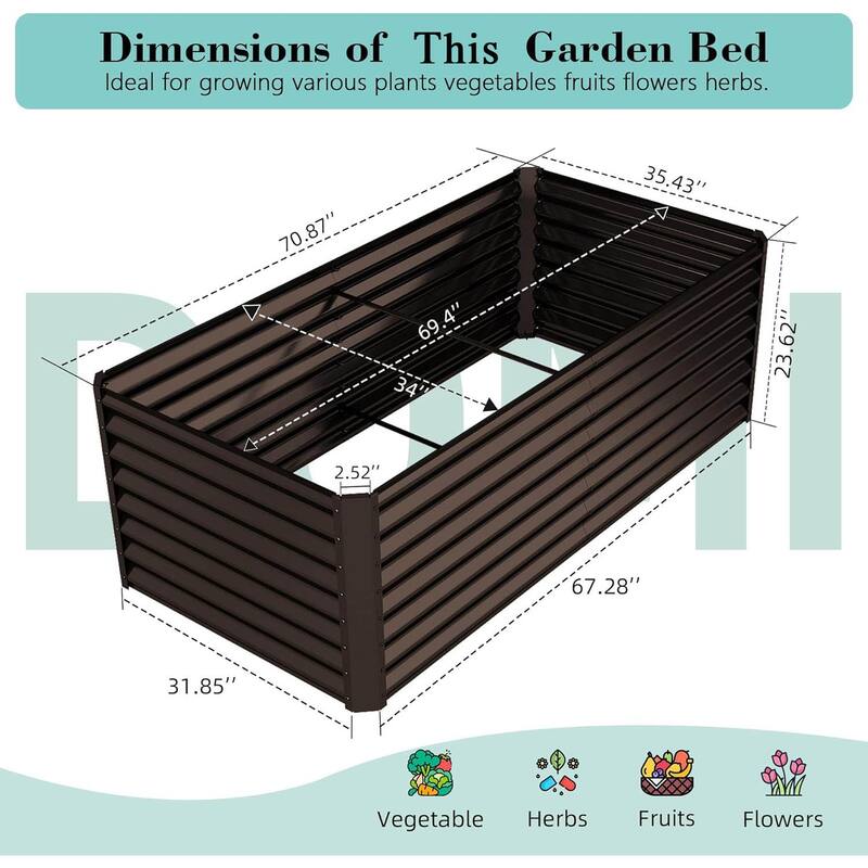 Heavy-Duty Outdoor Garden Planter Box for Vegetables with Safety Edge