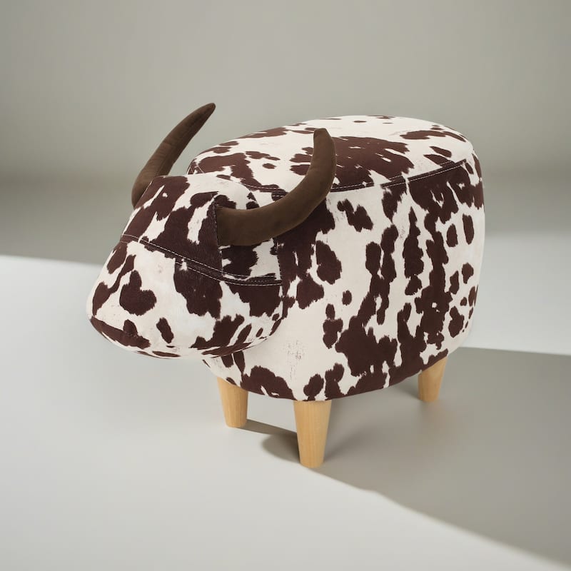 Bessie Fabric Cow Ottoman by Christopher Knight Home