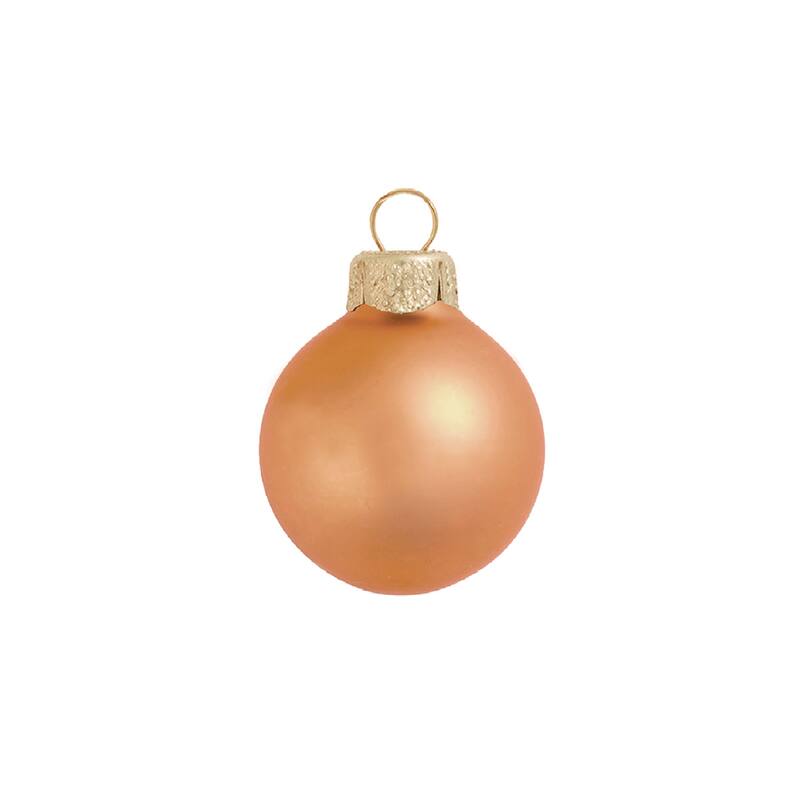 Matte Glass Christmas Ball Ornaments - 3.25" (80mm) - Mandarin - 8ct