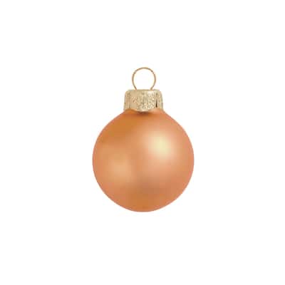 Matte Glass Christmas Ball Ornaments - 3.25" (80mm) - Mandarin - 8ct