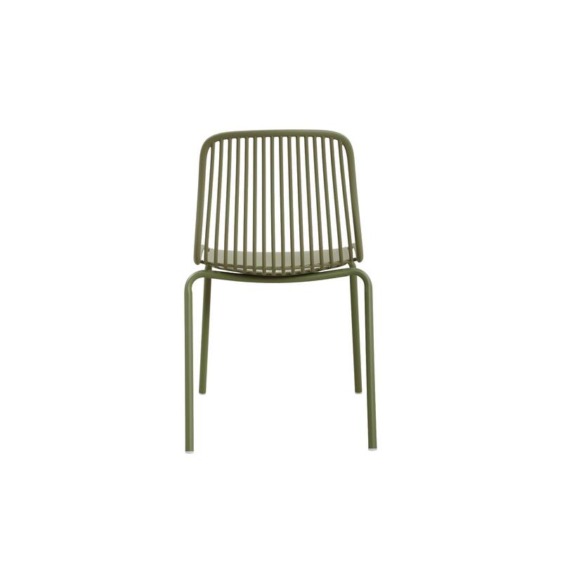 Christopher Knight Home - Eldred Outdoor Weather-Resistant Plastic Dining Chair with Metal Frame