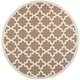 preview thumbnail 94 of 132, SAFAVIEH Courtyard Dorthey Indoor/ Outdoor Waterproof Patio Backyard Rug 7'10" x 7'10" Round - Brown/Bone