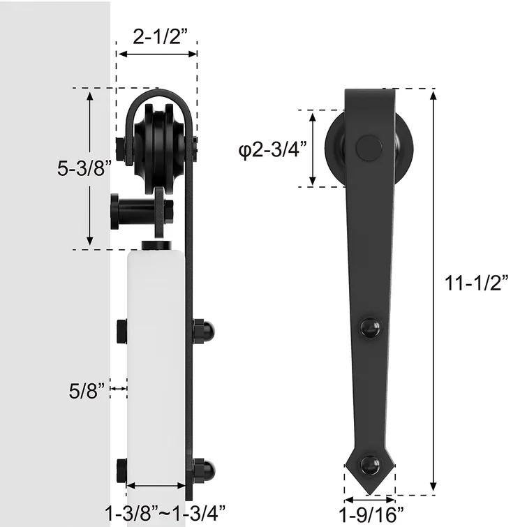 WINSOON 4-16 FT Sliding Barn Door Hardware Track Kit for Single Door Arrow Style Rollers