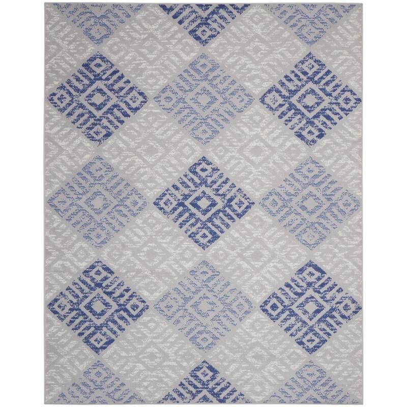 Power Loomed Distressed Geometric Modern Non Skid Stain Resistant Area Rug - 120' X '96' X '0.39