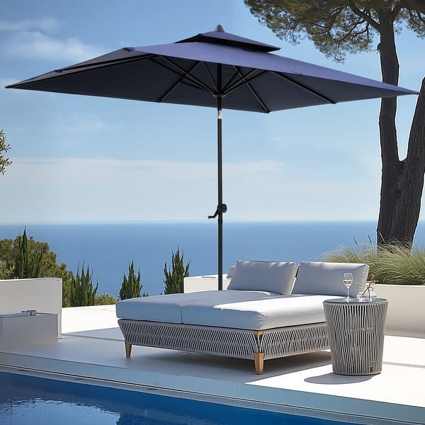 cheap purple patio umbrellas Dyiom 9 ft. Aluminum Outdoor Market Patio Umbrella in Purple with 8 Sturdy  Ribs B09J28KBZP