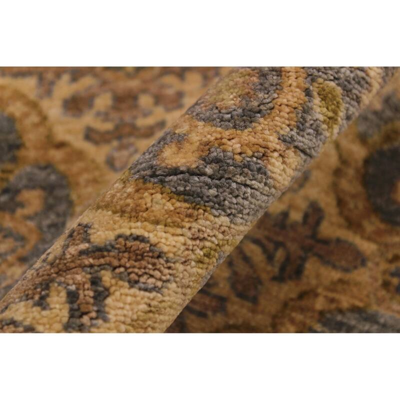 Chic Ziegler Doretha Grey Gold Hand-Knotted Wool Runner - 2'9'' x 9'5''