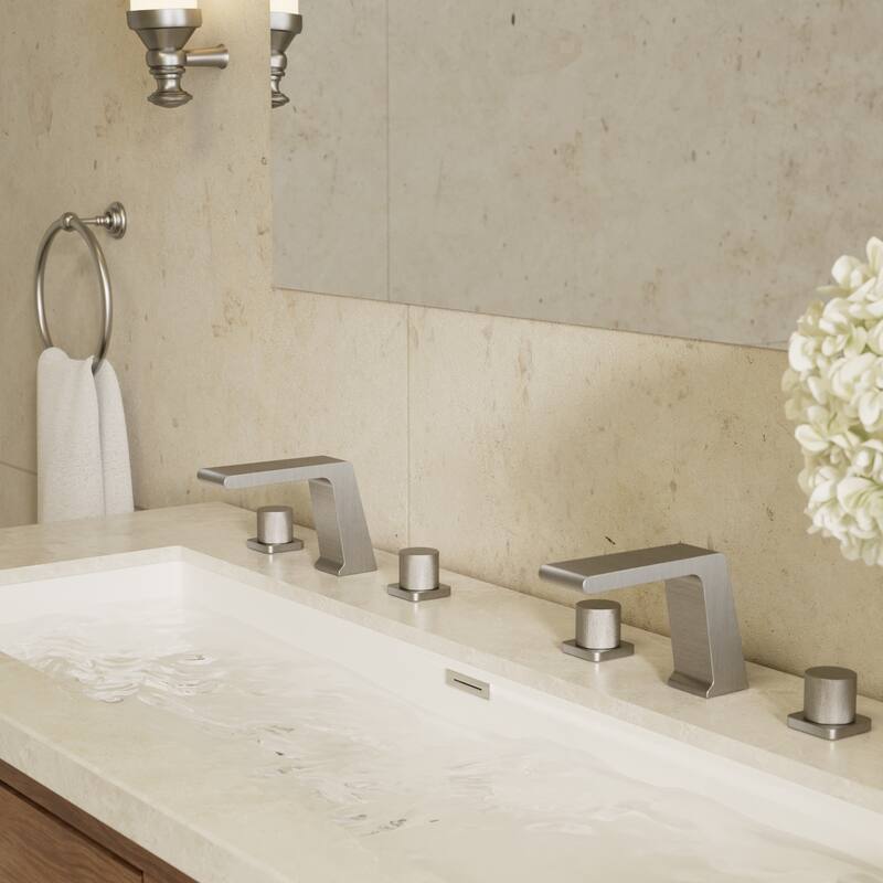 GRANDJOY 2-Pack Waterfall Bathroom Sink Faucets 3-Hole 2-Handle Vessel Sink Faucet