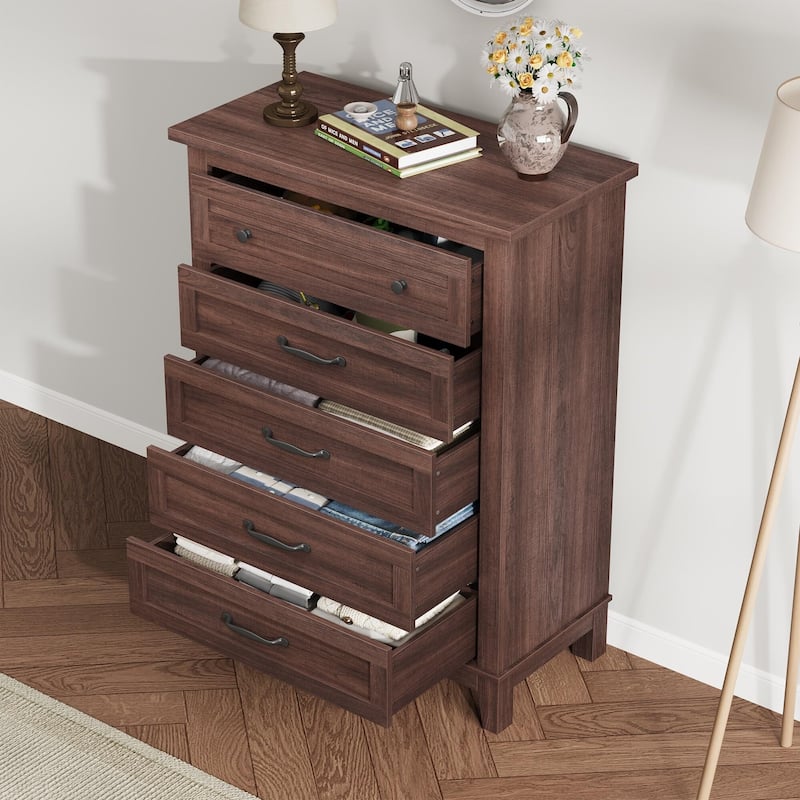 5 Dresser for Bedroom, 41.3" Tall Vertical Drawer Dresser with Large Storage