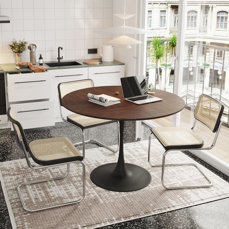 47.24"Modern Round Dining Table with Metal Base