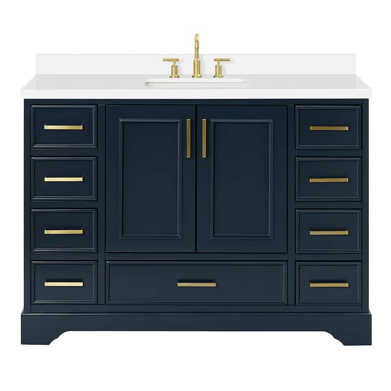 Ariel M049SWQRVO Stafford 49" Free Standing Single Basin Vanity Set - Midnight Blue - Painted