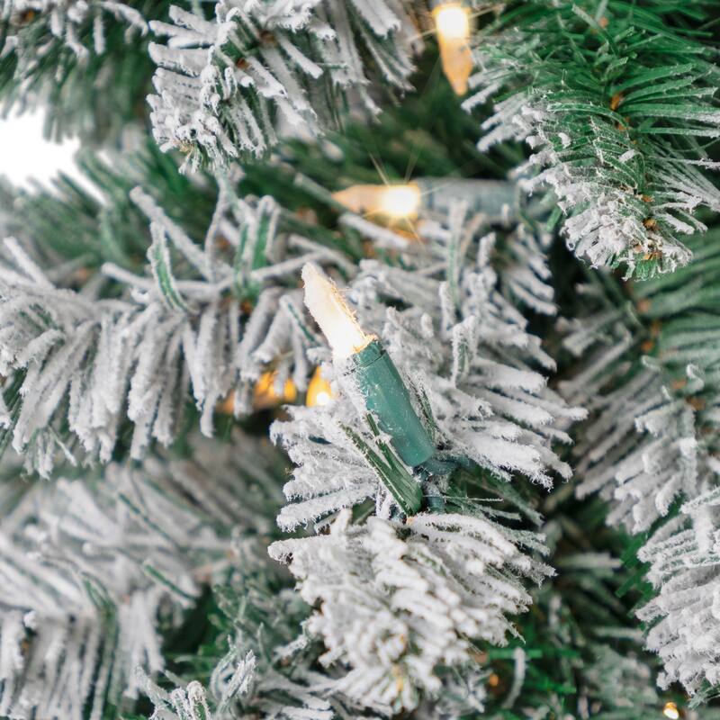 Pre-Lit Pencil Flocked Alpine Artificial Christmas Tree - 3.5' - Clear Lights - 3.5 Foot