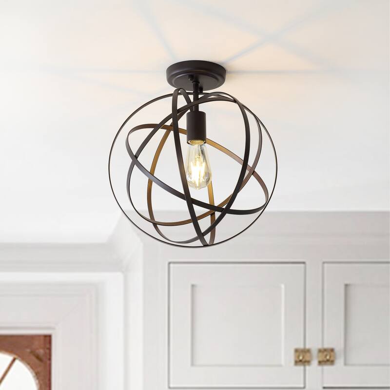 Alba 13" Metal LED Flush Mount, Oil Rubbed Bronze by JONATHAN Y