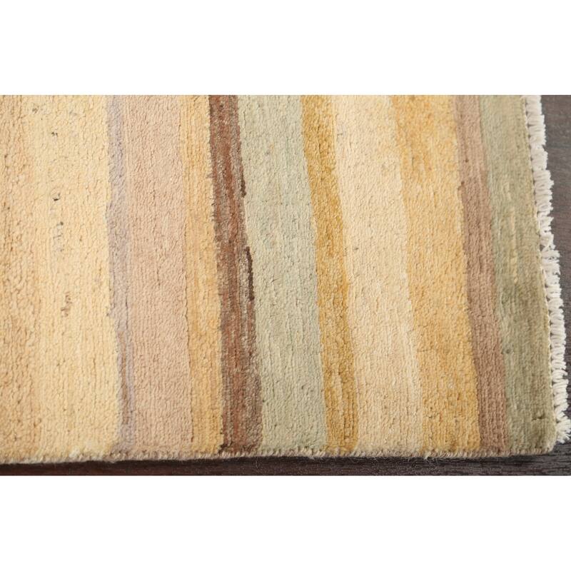 Contemporary Striped Gabbeh Kashkoli Wool Area Rug Hand-knotted Carpet - 3'1" x 5'2"