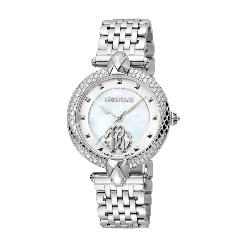 Roberto Cavalli by Franck Muller Women RV1L130M0041 Swiss Quartz Watch - Silver-Tone