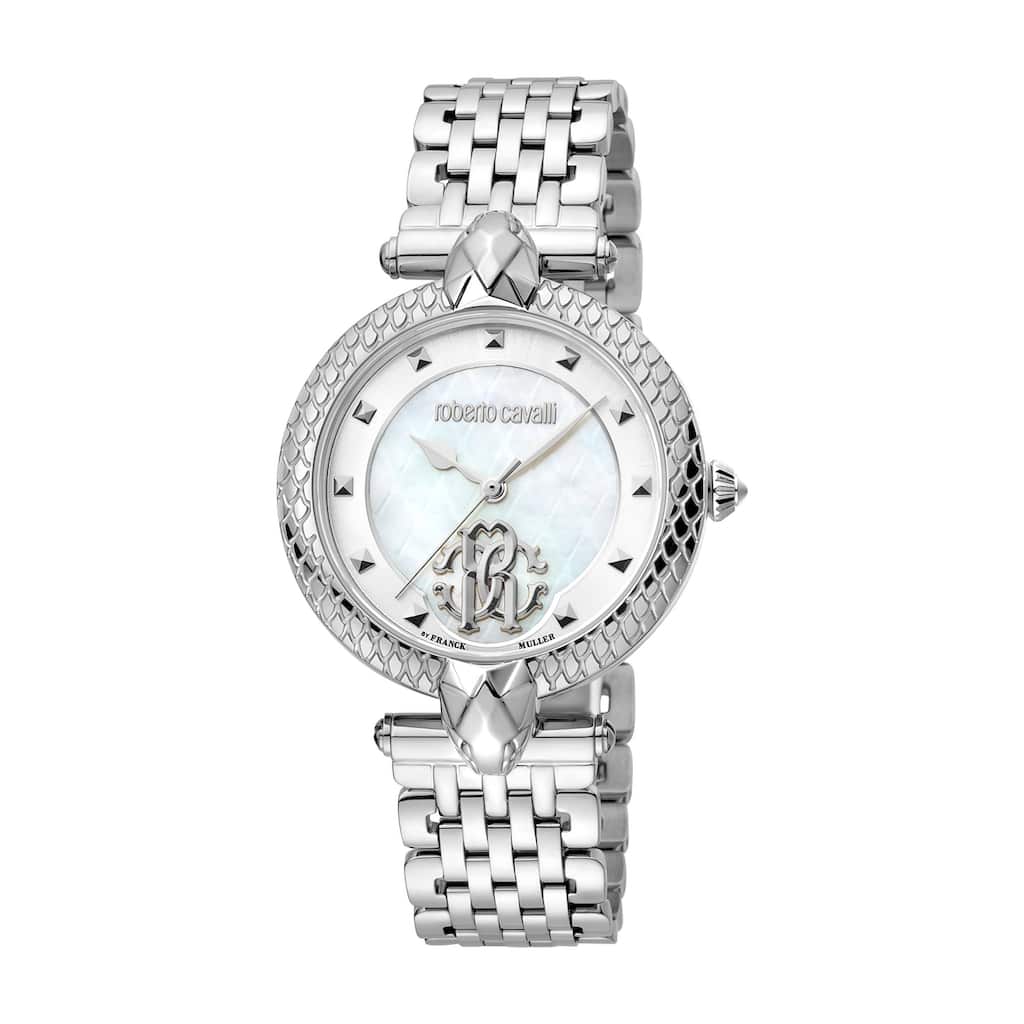 Roberto Cavalli by Franck Muller Women RV1L130M0041 Swiss Quartz Watch - Silver-Tone