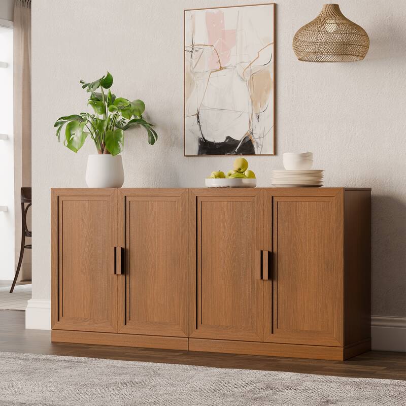Dovelina Sideboard Buffet Storage Cabinets with Adjustable Shelves,Wooden Door - 62"Lx31"H