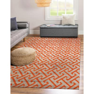 Hand-tufted Wool Gray Contemporary Geometric Harrison Rug