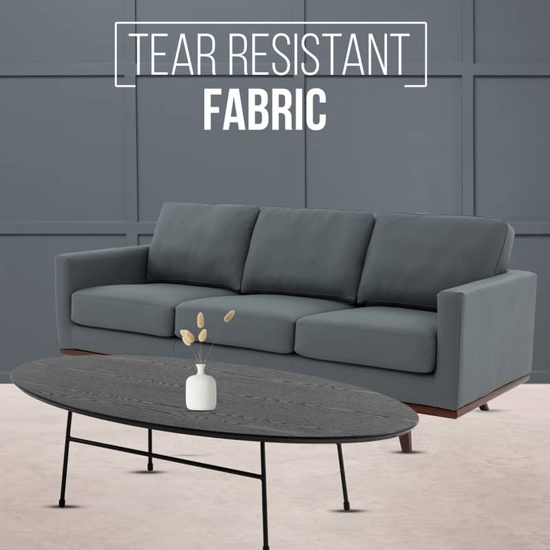 Chester 3 Seater Mid-Century Modern Leather or Mesh Sofa Couch With Birch Wood Frame Armchair for Living Room Bedroom and Office