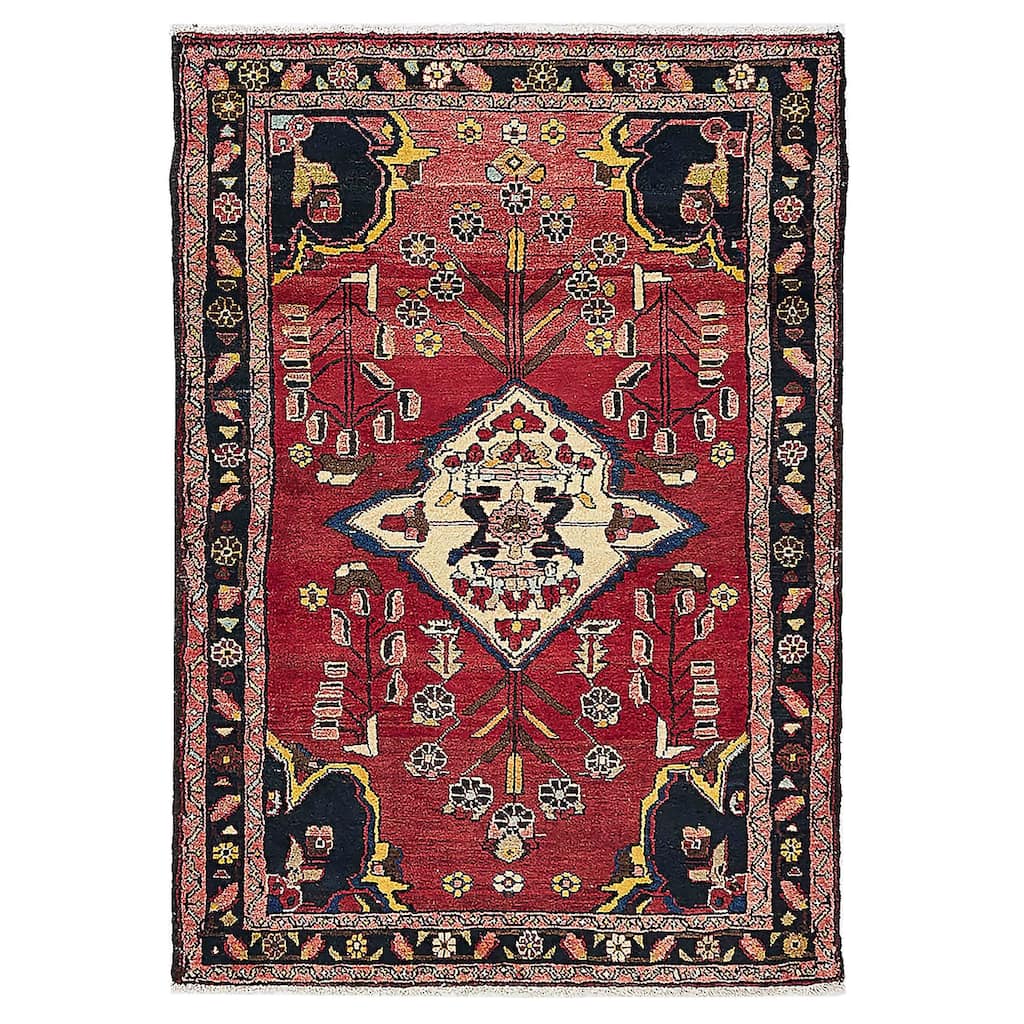 ECARPETGALLERY Hand-knotted Anadol Red Wool Rug - 3'7 x 5'1