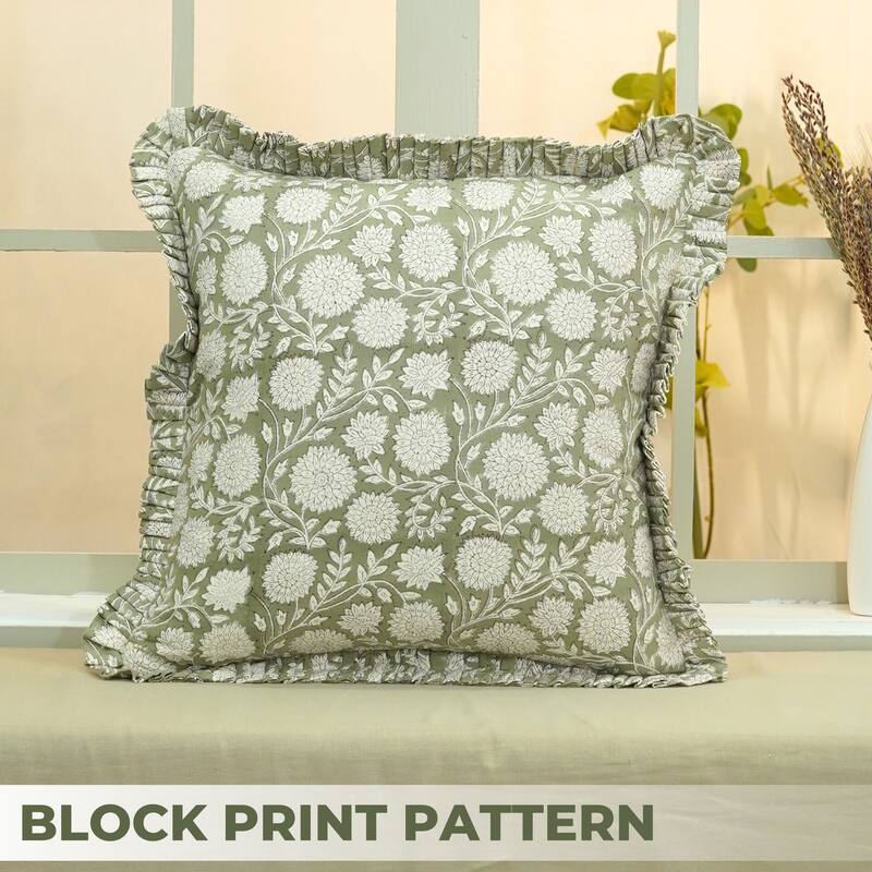 Sustainable Green Throw Pillow Cover By Fabdivine- RAJAT