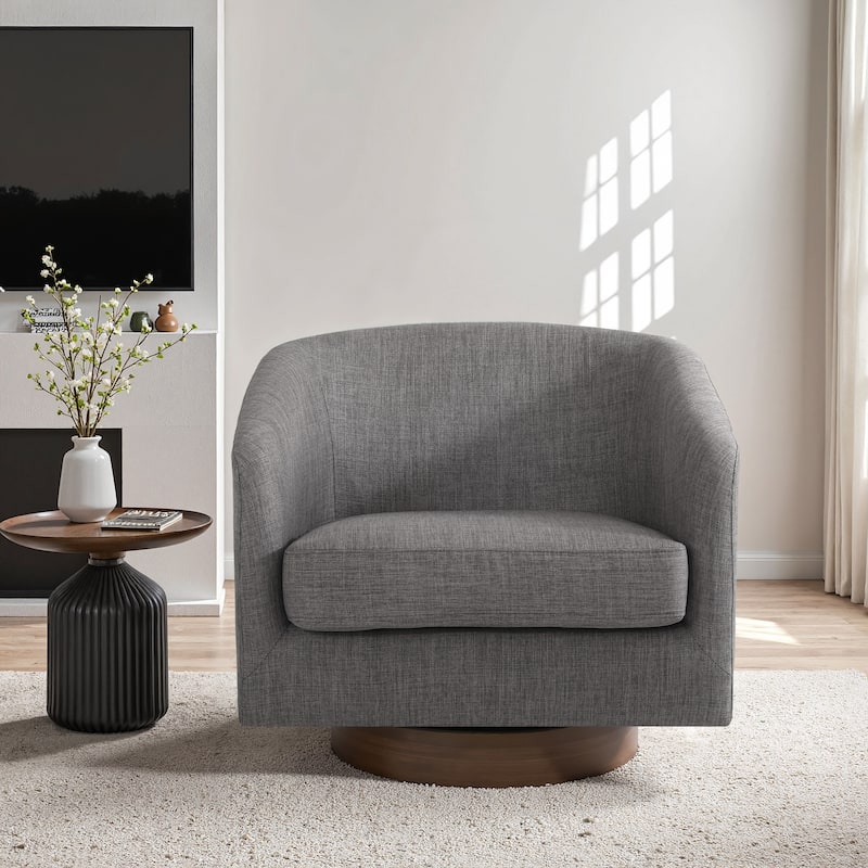 31.1'' W Modern Barrel Swivel Accent Chair