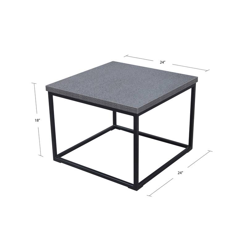 Casual Elements Grey Concrete/Resin Square Coffee Table