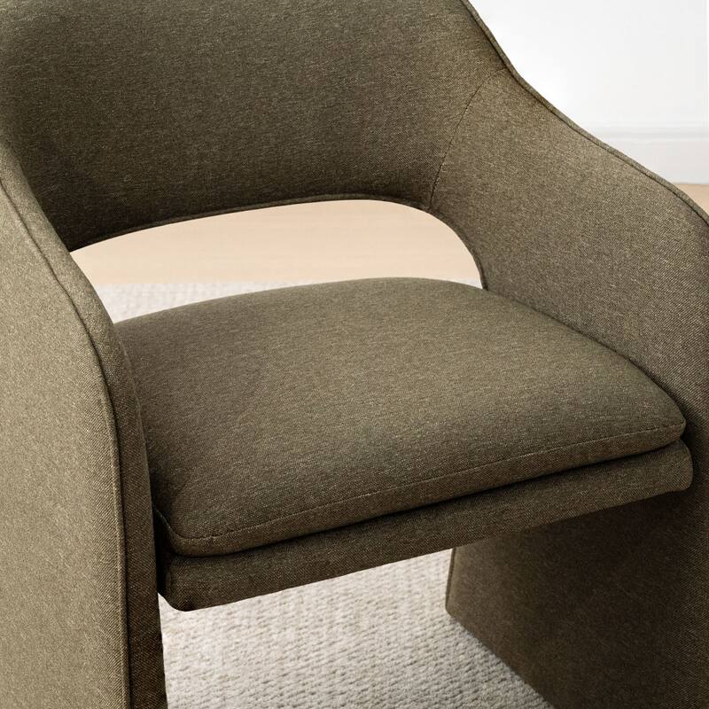 Upholstered Dining Chairs Set of 4 with Open-Back Design and Performance Fabric