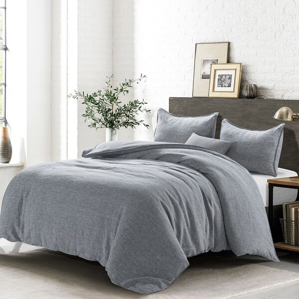 gray chambray duvet cover