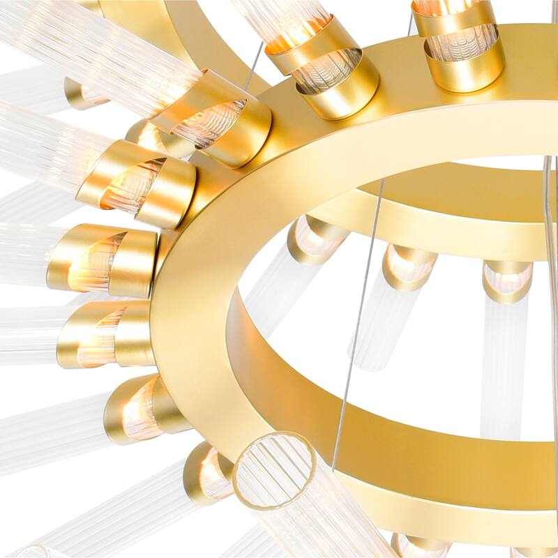 Collar 63 Light Chandelier With Satin Gold Finish - Satin Gold