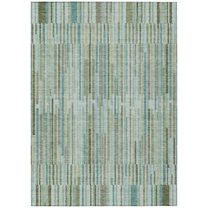 HomeRoots Striped Transitional Rectangle Outdoor Rug