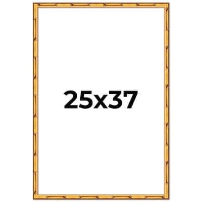 25x37 Frame Gold Bamboo Solid Wood Picture Frame | 1 Inch Moulding
