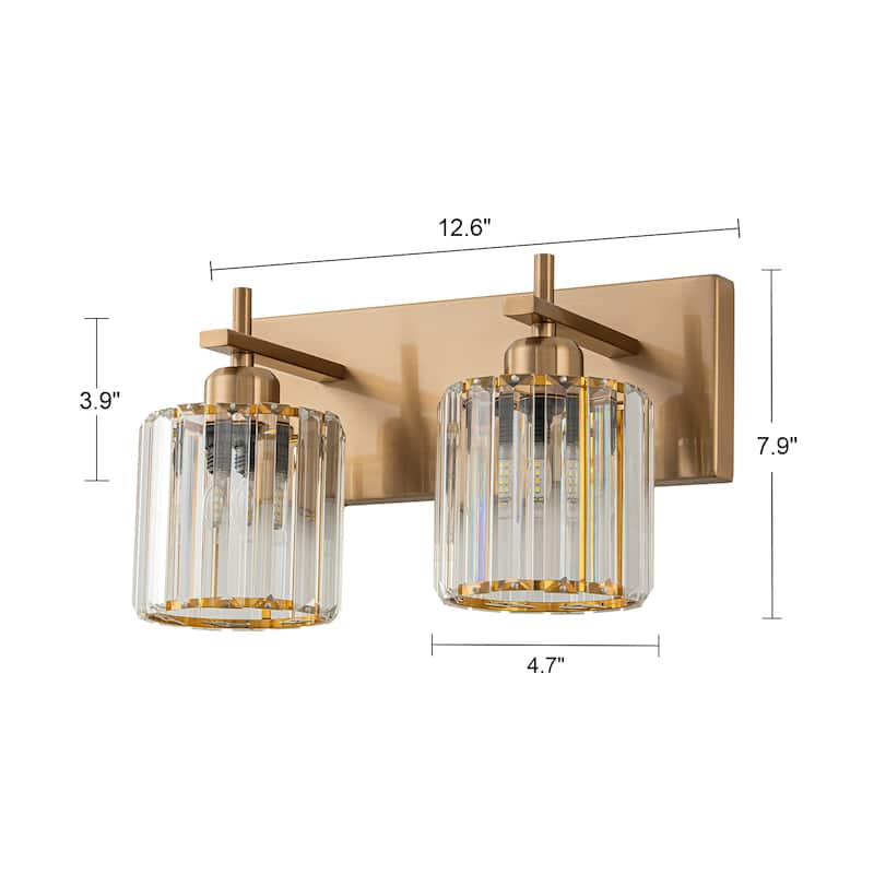 Mid-Century Modern Dimmable Bathroom Vanity Light Crystal Glass Wall Sconce