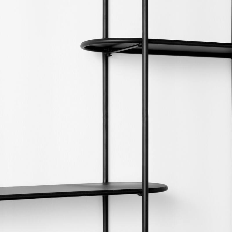 Decimus Black Metal Wall Mounted 3 Tiered Shelving Unit
