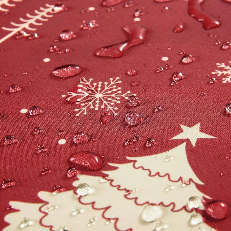 Christmas Rectangular Tablecloth Waterproof Holiday Xmas Decor Red