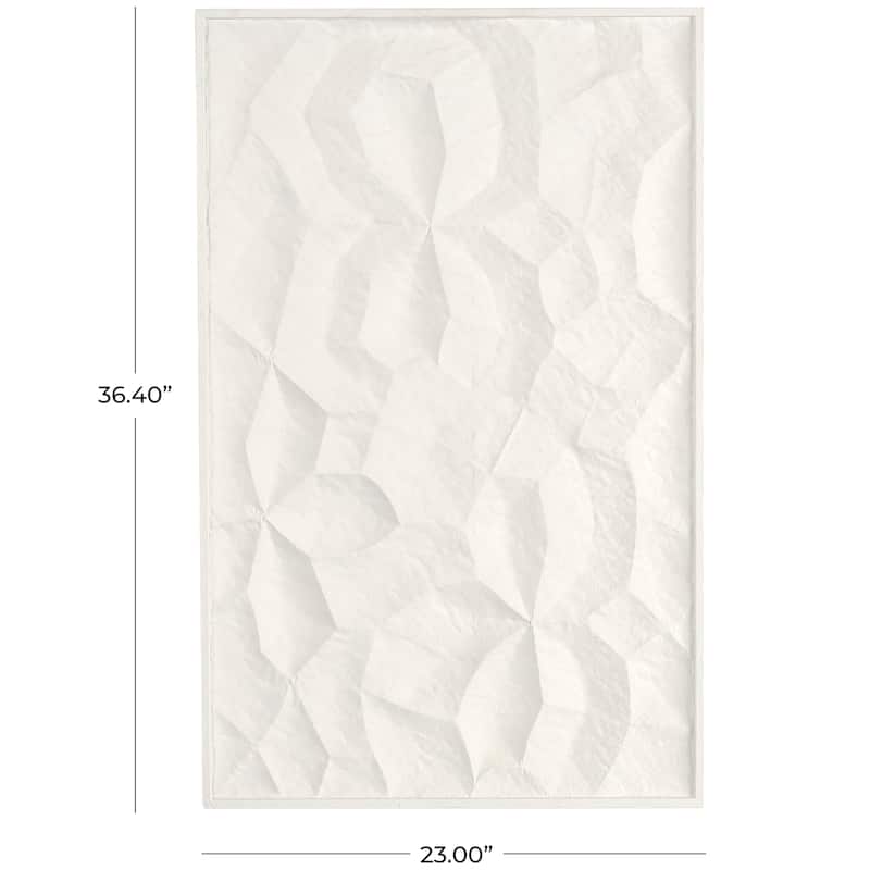 White Metal Dimensional Abstract or Geometric Wall Decor