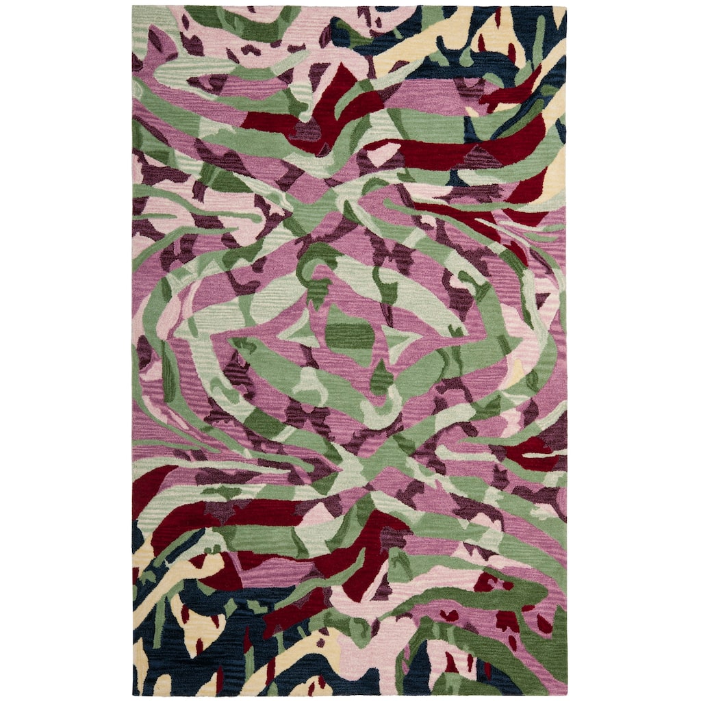 SAFAVIEH Handmade Soho Brittni Abstract Rose Multicolored Wool Rug