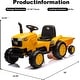 preview thumbnail 7 of 5, 12V Kids Ride On Tractor,Battery Powered Tractor with Detachable Trailer, Remote Control, Music & Bright Headlight