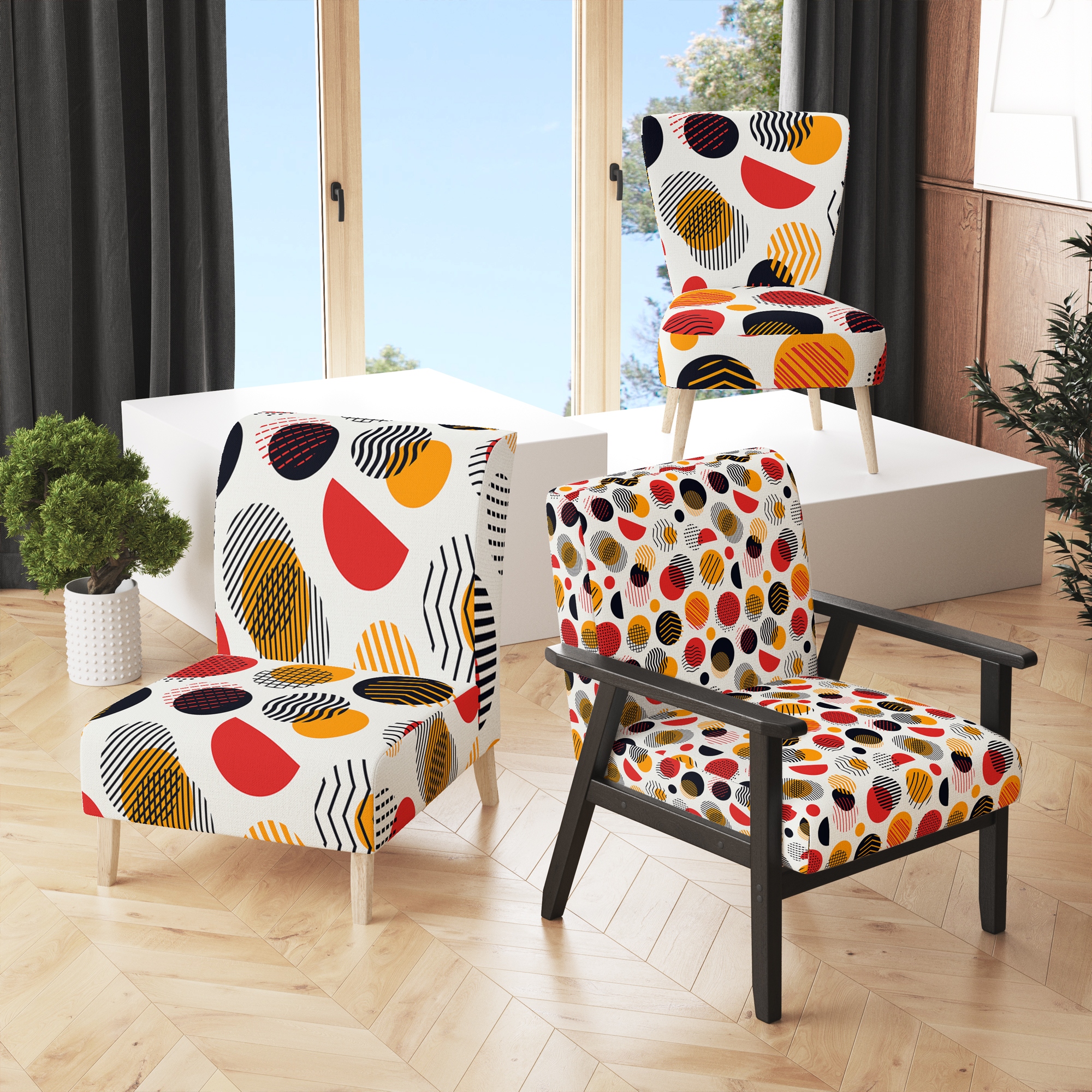 Polka dot sales accent chair