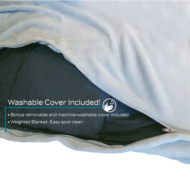 DreamLab Acupressure 48x72 Weighted Blanket with Removable Cover Bed