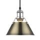 preview thumbnail 1 of 0, Yep by Golden Lighting Orwell 1-light 8in Pendant in Chrome and Aged Brass shade - Silver
