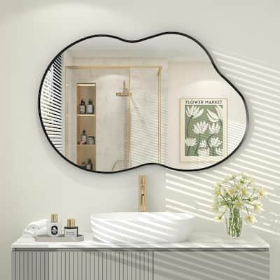 Asymmetrical Cloud High-Strength Aluminum Alloy Framed Easy French Mounted Wall Mirror