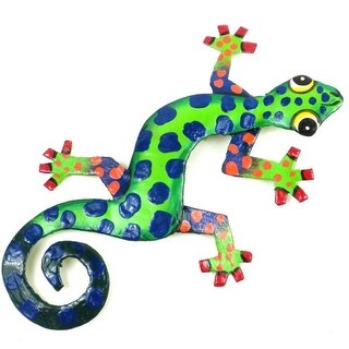 Global Crafts Handmade Recycled Metal Gecko Wall Art Haiti Bright Green Blue From Overstock Com Daily Mail