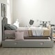 Shop Mieres Gray Twin Size Platform Bed with Trundle and Headboard ...