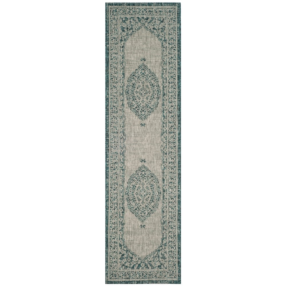 SAFAVIEH Courtyard Thoma Medallion Indoor/ Outdoor Waterproof Patio Backyard Rug