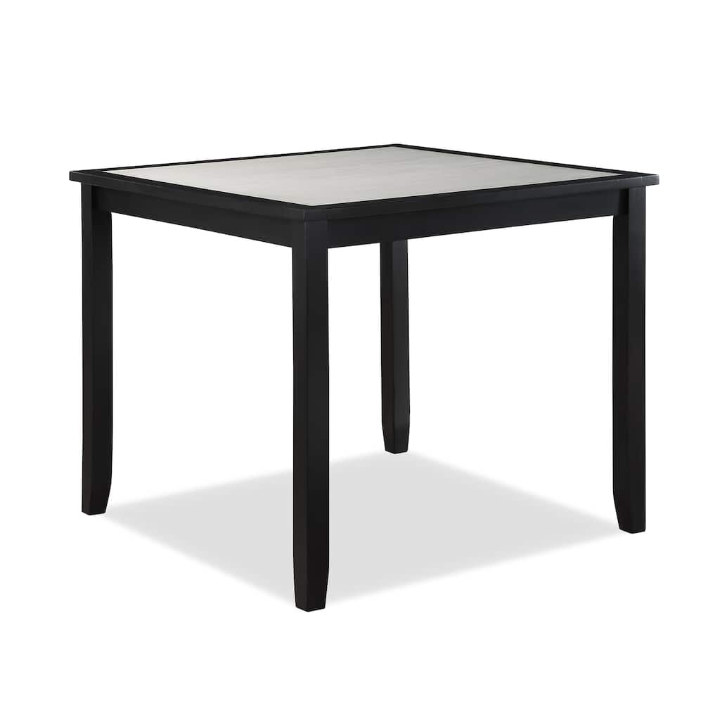 5 Pcs Counter Height Dining Table Set, Wooden Dining Room Furniture Set with Square Table & 4 Upholstered Chairs