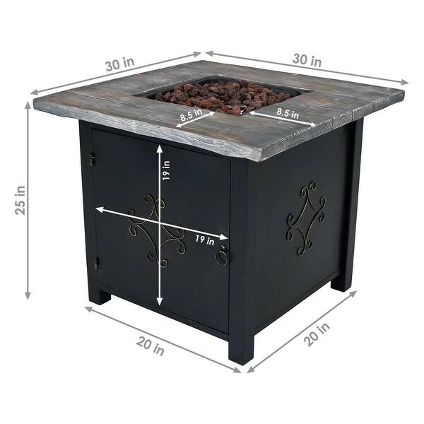 Shop Sunnydaze Square Outdoor Propane Gas Fire Pit Table With Lava