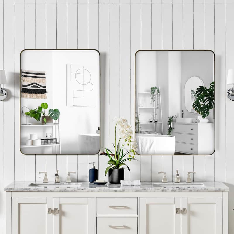 24x36 Inch Rectangular Wall Mirror for Bathroom ,Metal Framed Bathroom Mirror for Vanity