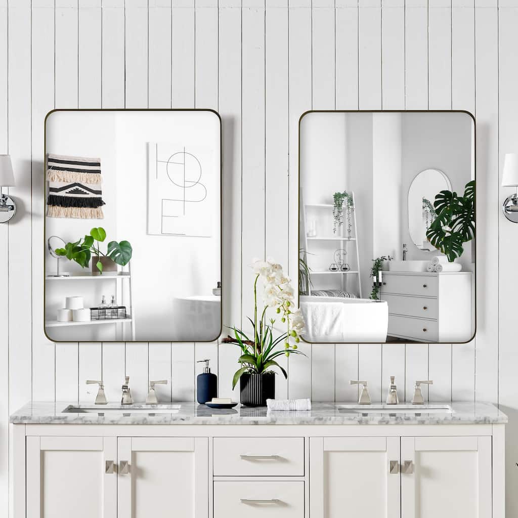 24x36 Inch Rectangular Wall Mirror for Bathroom ,Metal Framed Bathroom Mirror for Vanity